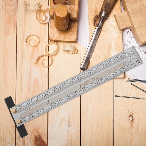 UPKOCH Woodworking Ruler 1Pack Aluminum Alloy Scribing Line And Angle Measurement For Workshops