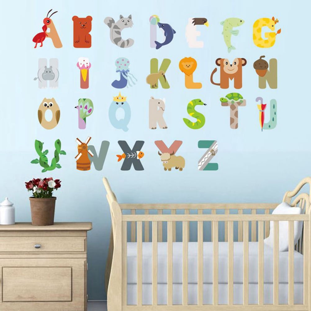 UPKOCH abc Stickers for Kids Nursery Room Decor Matte Vinyl Educational ...