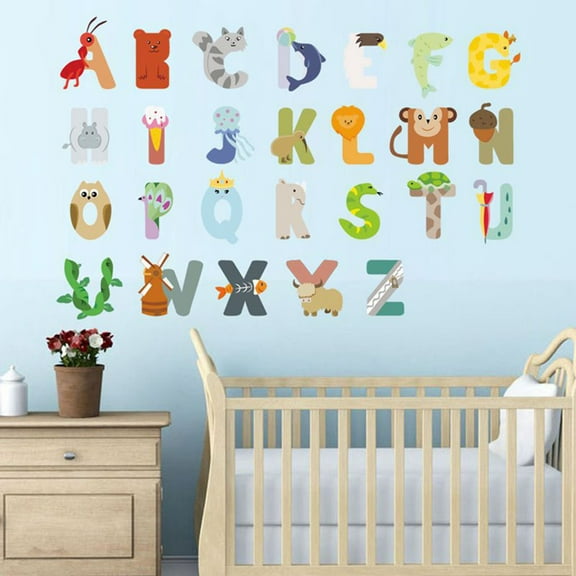 UPKOCH abc Stickers for Kids Nursery Room Decor Matte Vinyl Educational 1Pack
