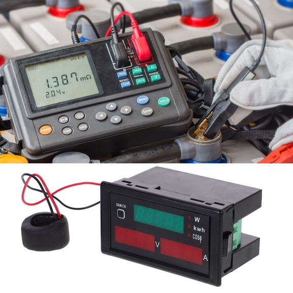 UPKOCH digital display voltage ammeter 2047 AC Voltmeter Ammeter Plastic Black 1Pcs