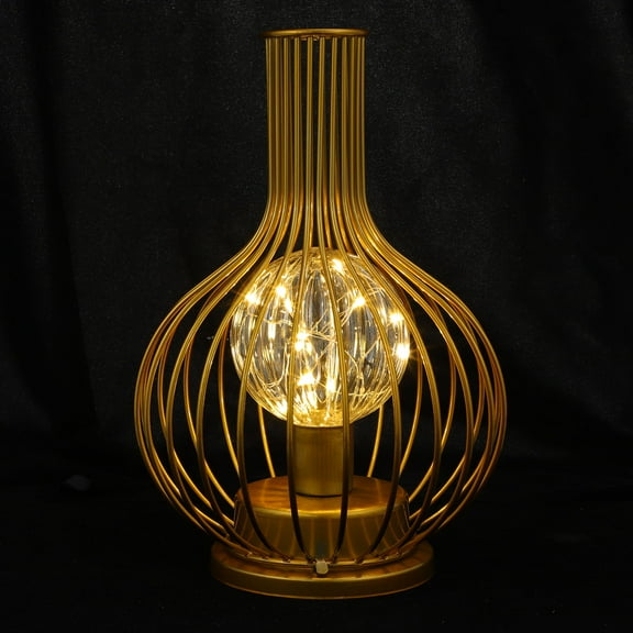 UPKOCH Rustic Desk Lamp Bottle Night Light Iron Home Decor Golden 1Pack