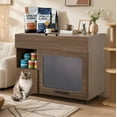 thumbnail image 1 of UPLLX Cat Litter Box Side Table – 2-in-1 Hidden Storage Walnut Furniture for Cats, 1 of 8