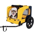 thumbnail image 1 of UPLLX Dog Bike Trailer, Foldable Pet Bicycle Cart w/ Quick Release Wheels & Safety Leash, Yellow, 1 of 7