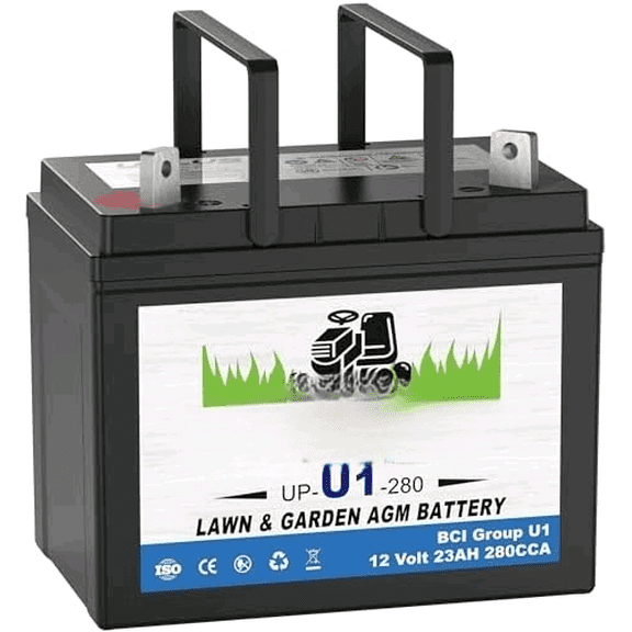 UPLUS 280CCA U1 Riding Lawn Mower Battery, 12V Garden Tractors Battery Maintenance Free AGM Batteries, Fit for John Deere, Cub Cadet, Husqvarna, Craftsman, Toro, Ariens, Poulan Pro and Troy-Bilt