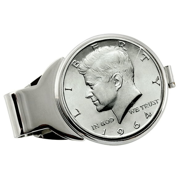 UPM Global 13004 JFK 1964 First Year of Issue Half Dollar Silvertone Coin Money Clip