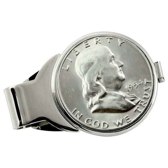 UPM Global 13007 Silver Franklin Half Dollar Silvertone Coin Money Clip