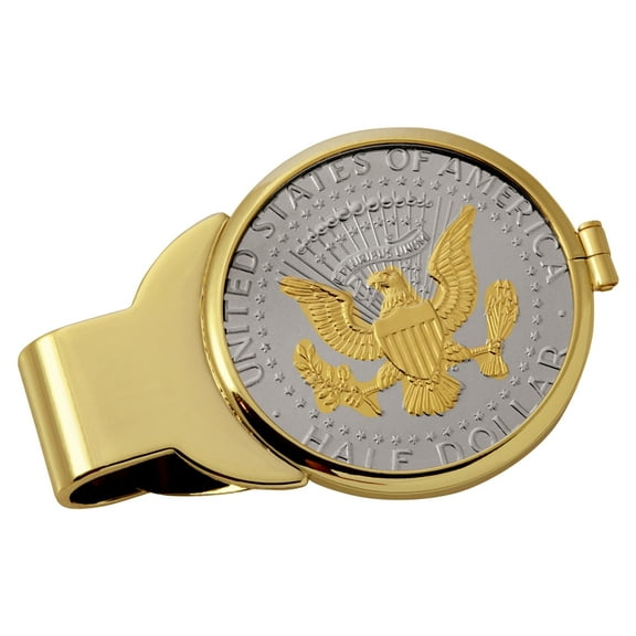 UPM Global 13023 Selectively Gold-Layered Presidential Seal Half Dollar Goldtone Coin Money Clip