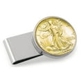 thumbnail image 1 of UPM Global 13174 Gold-Layered Silver Walking Liberty Half Dollar Stainless Steel Silvertone Coin Money Clip, 1 of 4