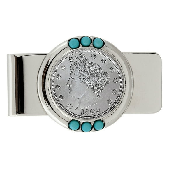 UPM Global 13276 Liberty Nickel Turquoise Coin Money Clip