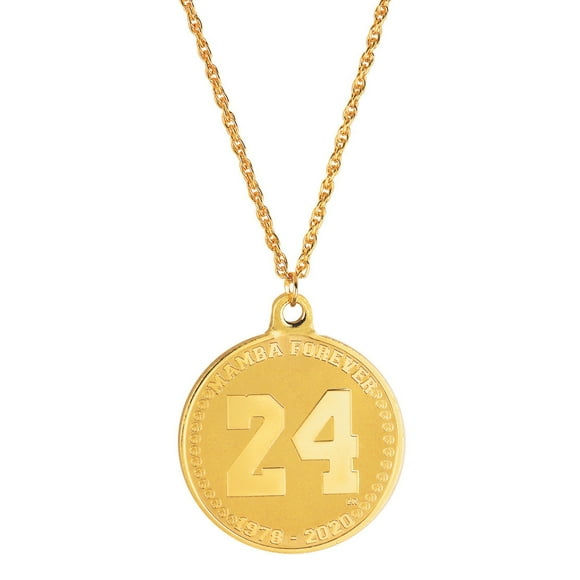 UPM Global 16206 24KT Gold Plated Number 24 Medallion Pendant with Womens Chain