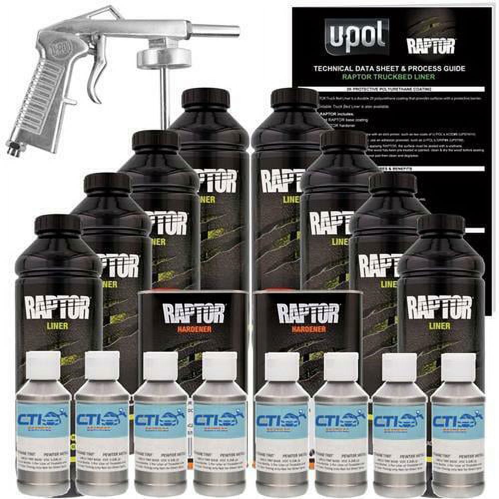 UPOL Raptor Pewter Metallic Urethane SprayOn Truck Bed Liner W/Free