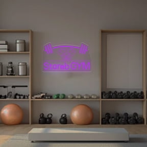 UPONRAY Barbell Custom Neon Signs, Usb Powered with Adjustable Brightness Wall Decor for Gifts, Purple, 14 inch