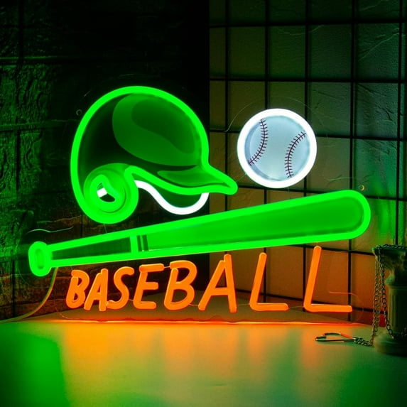 UPONRAY Baseball Neon Signs, 15.7"*12.2" Dimmable & USB-Powered LED Neon Light, Stylish Wall Decor for Gym, Fitness Center, Home, Bar, Man Cave