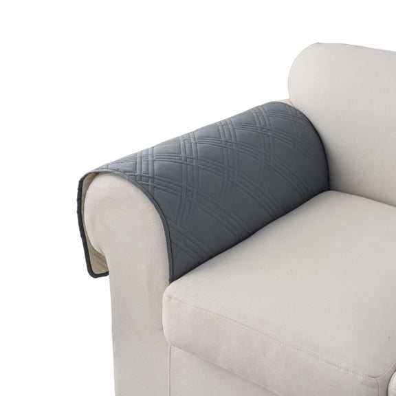UPONRAY Chair Arm Covers,Couch Arm Cover for Sofa Recliner Armchair Cats Dogs,Non Slip Armrest Arm Rest Slipcover Reclining Furniture Protectors (Light Gray, Set of 2)
