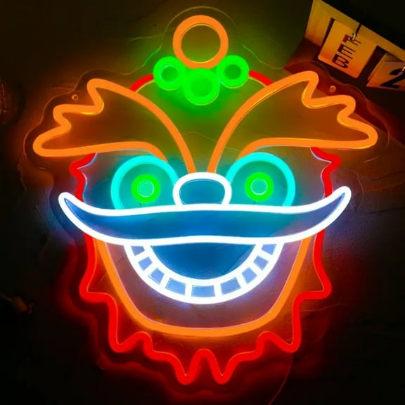 UPONRAY Chinese Lion Dance Neon Signs, 14.9"*15.7" Dimmable & USB-Powered LED Neon Light, Stylish Wall Decor for Chinese New Year, Home, Restaurant, Bar, Party