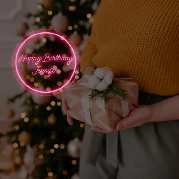 UPONRAY Circular Custom Neon Signs, Usb Powered with Adjustable Brightness Wall Decor for Gifts, Pink, 12 inch