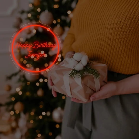 UPONRAY Circular Custom Neon Signs, Usb Powered with Adjustable Brightness Wall Decor for Gifts, Red, 12 inch