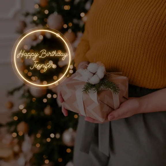 UPONRAY Circular Custom Neon Signs, Usb Powered with Adjustable Brightness Wall Decor for Gifts, Warm White, 12 inch