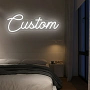 UPONRAY Single Line Custom Neon Signs, Usb Powered with Adjustable Brightness Wall Decor for Gifts, Cool White, 5 inch