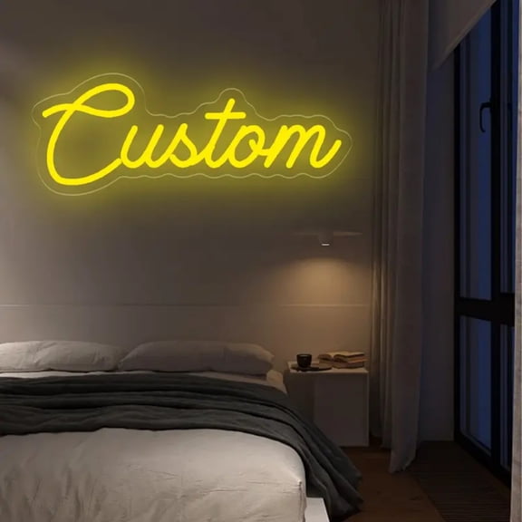 UPONRAY Single Line Custom Neon Signs, Usb Powered with Adjustable Brightness Wall Decor for Gifts, Lemon Yellow, 5 inch