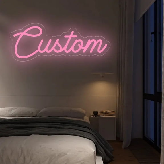 UPONRAY Single Line Custom Neon Signs, Usb Powered with Adjustable Brightness Wall Decor for Gifts, Pink, 5 inch