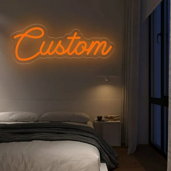UPONRAY Single Line Custom Neon Signs, Usb Powered with Adjustable Brightness Wall Decor for Gifts, Orange, 16 inch