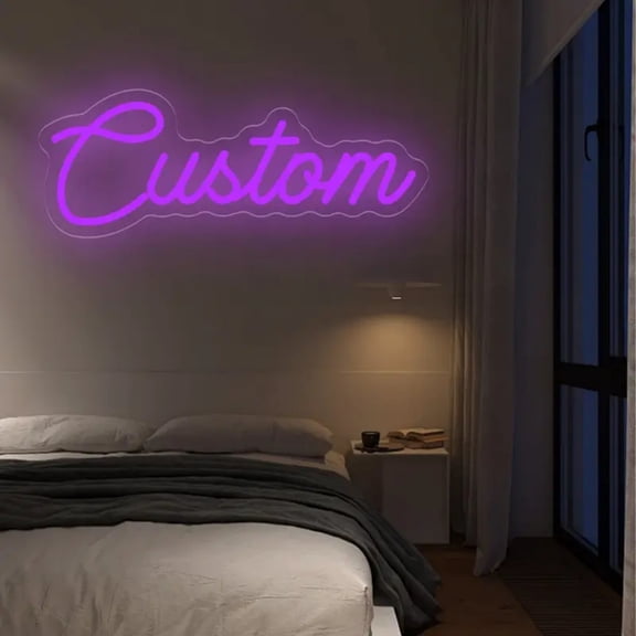 UPONRAY Single Line Custom Neon Signs, Usb Powered with Adjustable Brightness Wall Decor for Gifts, Purple, 5 inch