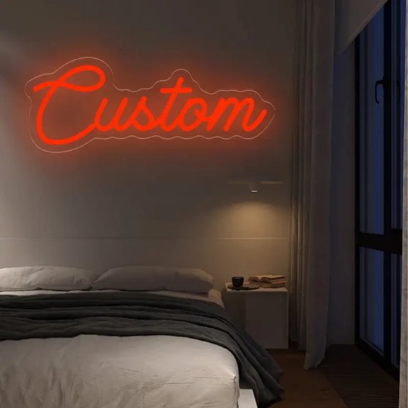 UPONRAY Single Line Custom Neon Signs, Usb Powered with Adjustable Brightness Wall Decor for Gifts, Red, 16 inch