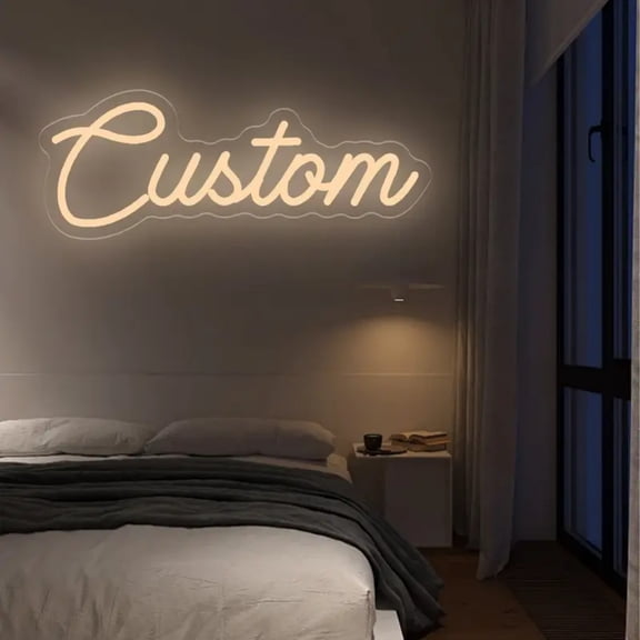 UPONRAY Single Line Custom Neon Signs, Usb Powered with Adjustable Brightness Wall Decor for Gifts, Warm White, 5 inch