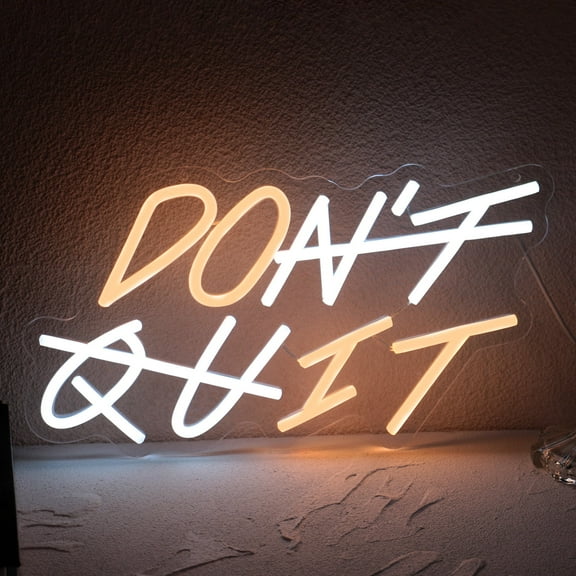 UPONRAY "DON'T QUIT" Neon Sign, 13.87.6 Inch Real Neon Light, Dimmable & USB Powered, Hanging & Wall Mounted, for Motivational Home Gym Office Decor, Inspirational Gift, Energy Saving