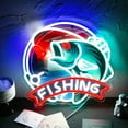 thumbnail image 1 of UPONRAY Fishing Neon Signs, 13.7"*12.9" Dimmable & USB-Powered LED Neon Light, Stylish Wall Decor for Home, Beach Bar, Natatorium, Swimming Pool, Fishing Pond, 1 of 8
