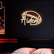 UPONRAY Football Custom Neon Signs, Usb Powered with Adjustable Brightness Wall Decor for Gifts, Yellow, 14 inch