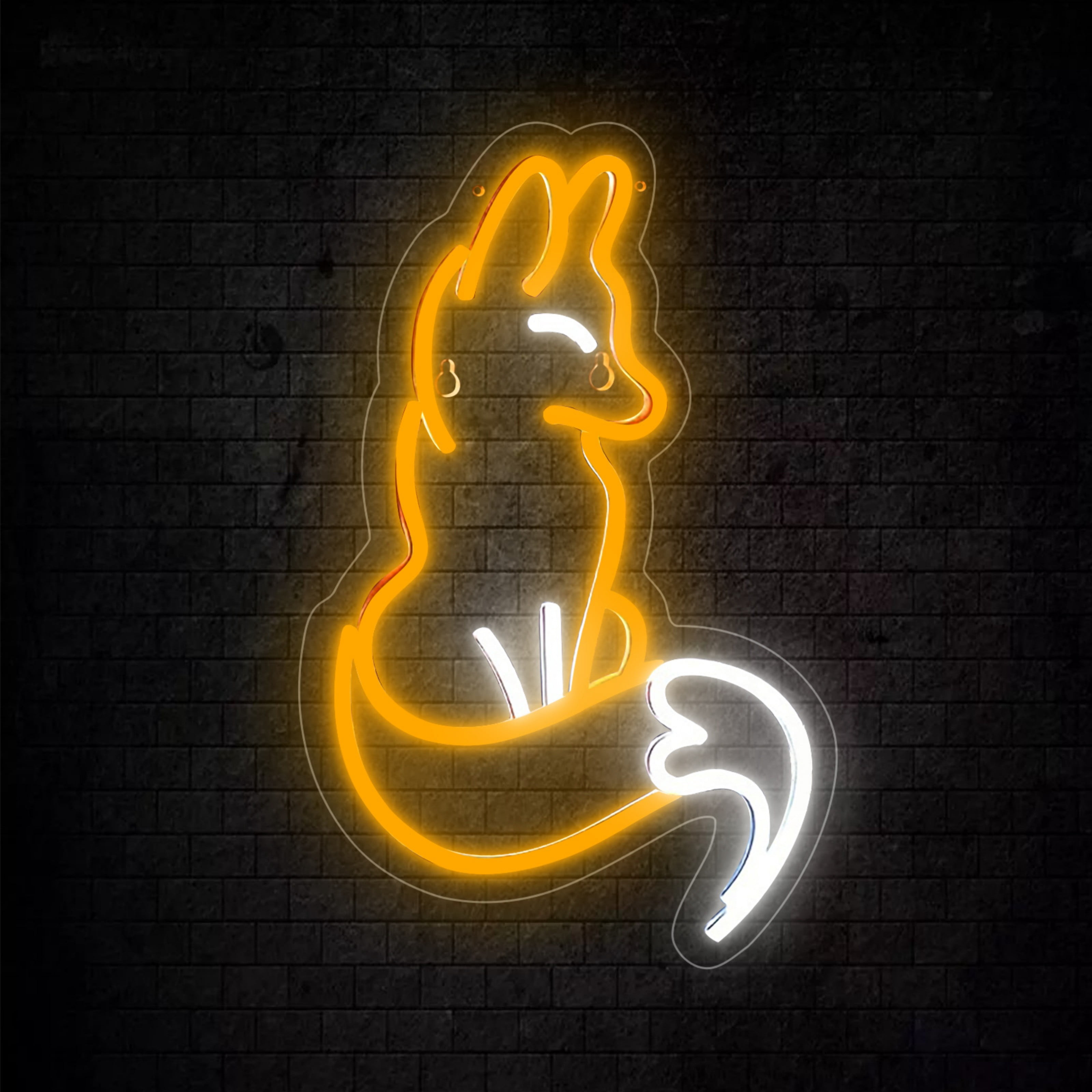 UPONRAY Fox Neon Signs, 11"*17" Dimmable & USB-Powered LED Neon Light, Stylish Wall Decor for Bedroom, Party, Game Room, Man Cave, Bar
