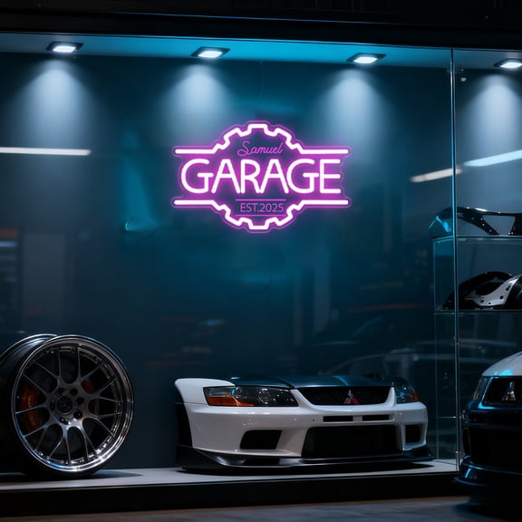 UPONRAY Garage Custom Neon Signs, Customizable USB-Powered & Dimmable LED Neon Light, Stylish Wall Decor for Bedroom, Home, Lover, Friend, Rose Red, 14 inch/6 Letters