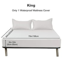 UPONRAY King Mattress Protector, Quilted Waterproof Mattress Protector with Deep Pocket up to 12 Inches, Soft Breathable Noiseless Bed Pad Topper, Queen Bed Cover for Home, Bedroom, Hotel (White)