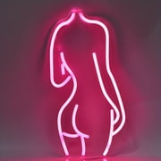 UPONRAY Lady Neon Signs, 9.1*16.5 Dimmable & USB-Powered LED Neon Light, Stylish Wall Decor for Bar, Party, Bed Room, Living Room, Man Cave