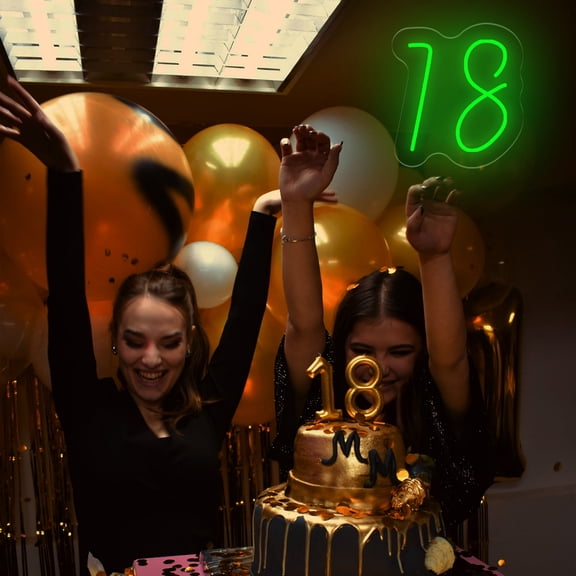 UPONRAY Number Custom Neon Signs, Usb Powered with Adjustable Brightness Wall Decor for Gifts, Green, 12 inch