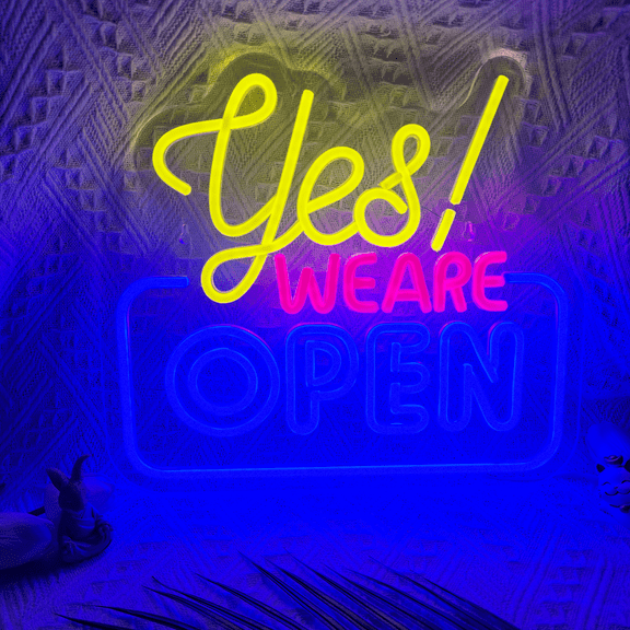 UPONRAY Open Neon Sign Yes We Are Open Bright led Neon Light Sign for Wall Decor Open Signs for Business,Coffee, Shop, Bar, Bakery,Hotel Store