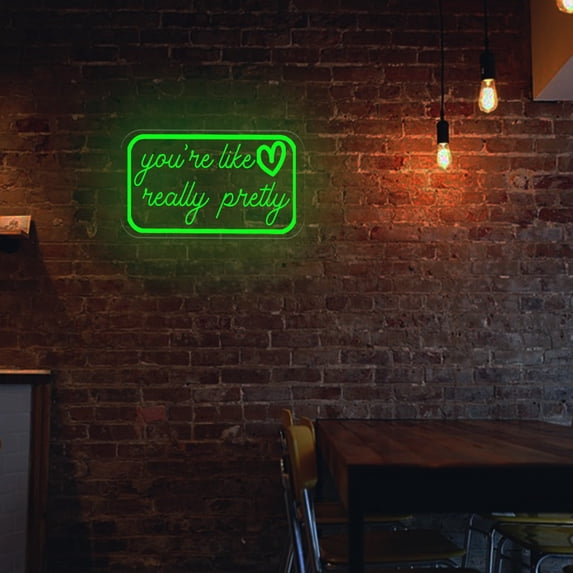 UPONRAY Rectangular Custom Neon Signs, Usb Powered with Adjustable Brightness Wall Decor for Gifts, Green, 16 inch