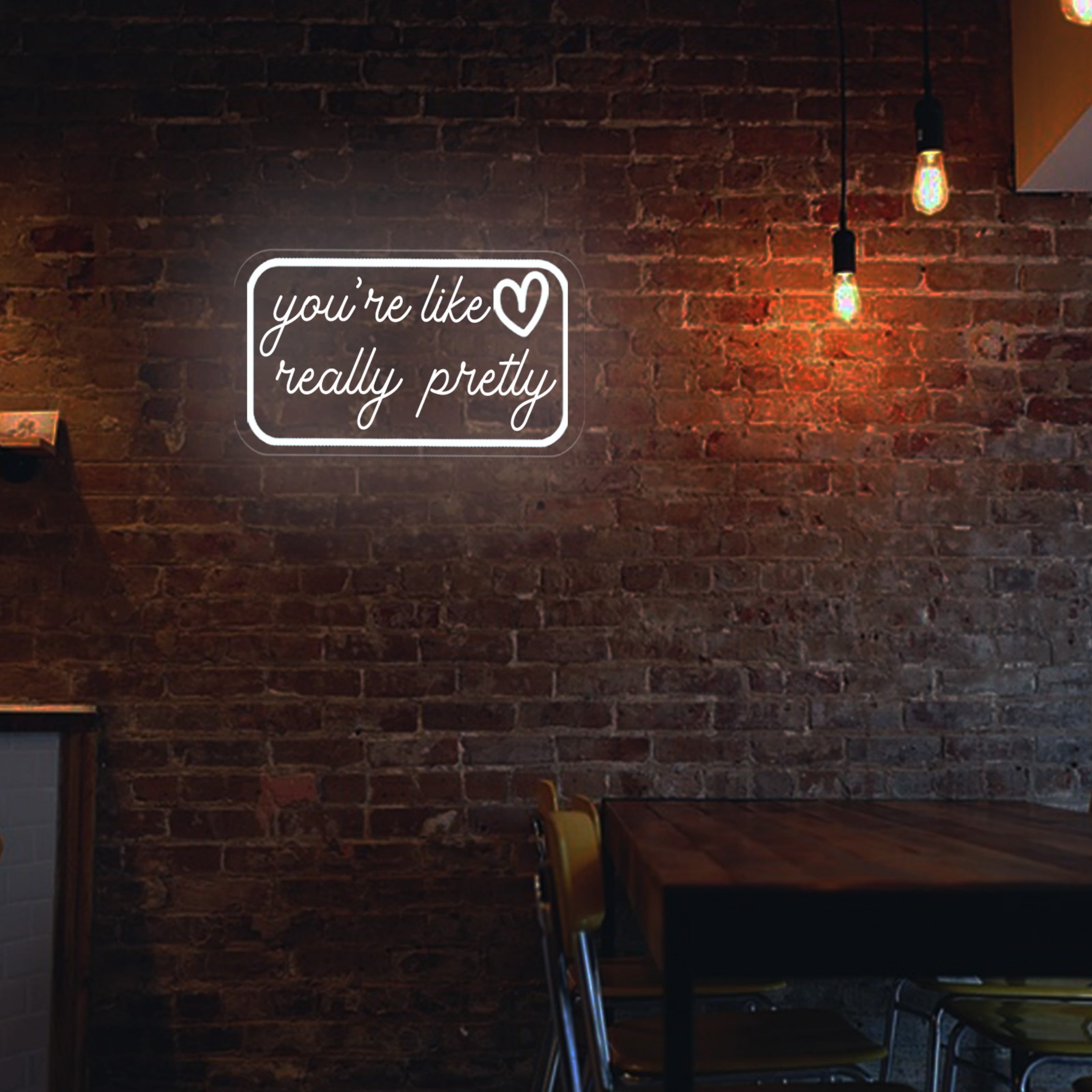 UPONRAY Rectangular Custom Neon Signs, Usb Powered with Adjustable Brightness Wall Decor for Gifts, Cool White, 16 inch