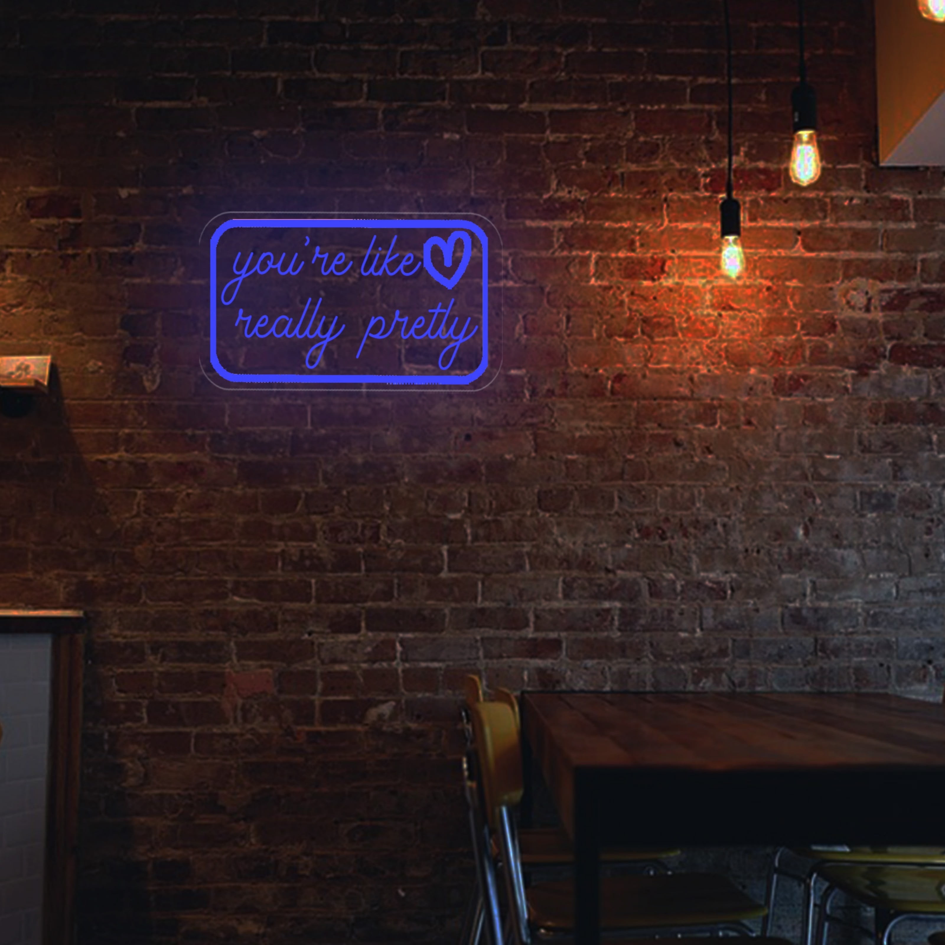UPONRAY Rectangular Custom Neon Signs, Usb Powered with Adjustable Brightness Wall Decor for Gifts, Dark Blue, 16 inch