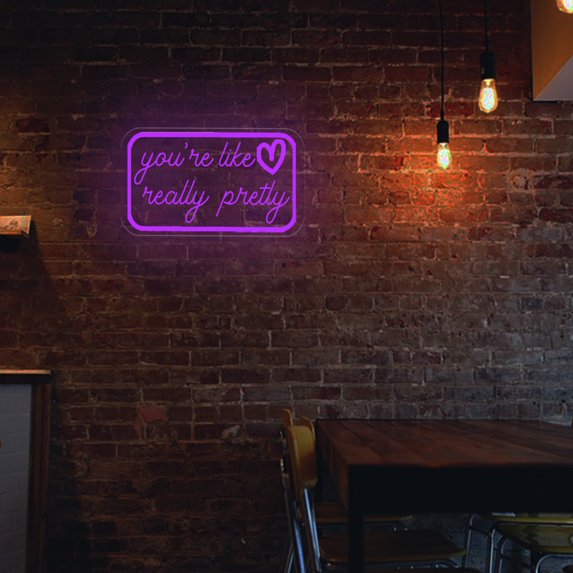 UPONRAY Rectangular Custom Neon Signs, Usb Powered with Adjustable Brightness Wall Decor for Gifts, Purple, 16 inch