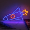 thumbnail image 1 of UPONRAY Rocket Neon Signs, 13.8"*13.8" Dimmable & USB-Powered LED Neon Light, Stylish Wall Decor for Bedroom, Party, Game Room, Man Cave, Bar, 1 of 6