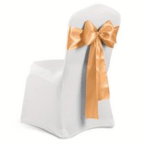 UPONRAY Satin Chair Sashes Ties Universal Ribbon Knots Bows for Party Wedding Reception Ceremony(10 Pcs,Champagne)