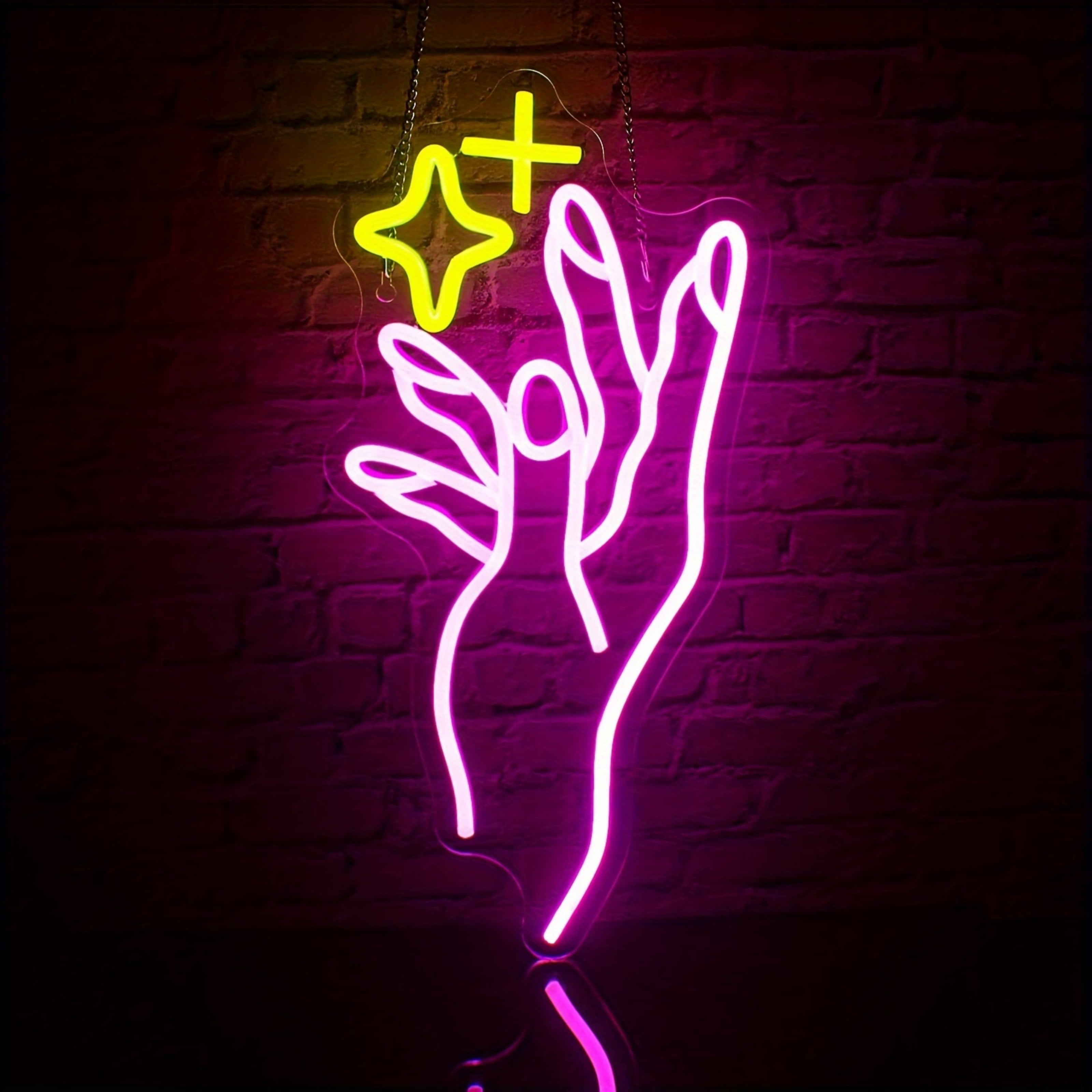 UPONRAY Shining Nail Neon Signs, 7.9"*16.5" Dimmable & USB-Powered LED Neon Light, Stylish Wall Decor for Nail Salon, Bed Room, Bar, Party, Man Cave