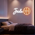 thumbnail image 1 of UPONRAY Single Line Custom Neon Signs with Basketball, Usb Powered with Adjustable Brightness Wall Decor for Gifts, Cool White, 10 inch, 1 of 8