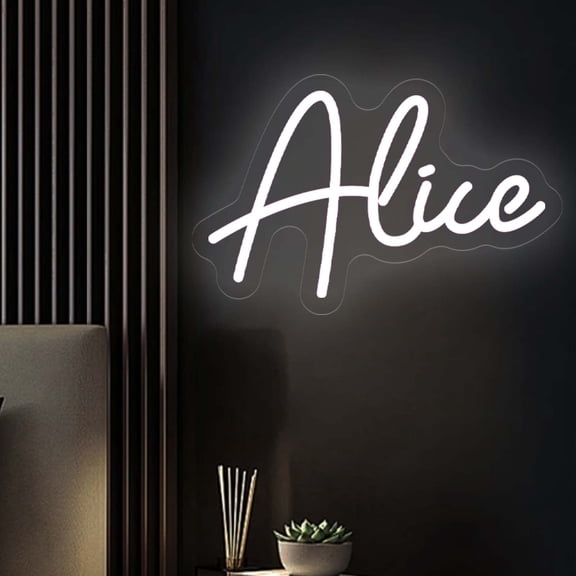 UPONRAY Single-line Custom Neon Signs, Customizable USB-Powered & Dimmable LED Neon Light, Stylish Wall Decor for Bedroom, Home, Lover, Friend, Cool White, 5 inch/2 Letters