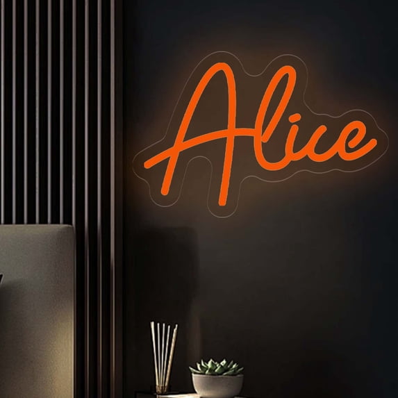 UPONRAY Single-line Custom Neon Signs, Customizable USB-Powered & Dimmable LED Neon Light, Stylish Wall Decor for Bedroom, Home, Lover, Friend, Orange, 14 inch/7 Letters