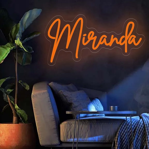 UPONRAY Single-line Custom Neon Signs, Customizable USB-Powered & Dimmable LED Neon Light, Stylish Wall Decor for Bedroom, Home, Lover, Friend, Orange, 5 inch/2 Letters
