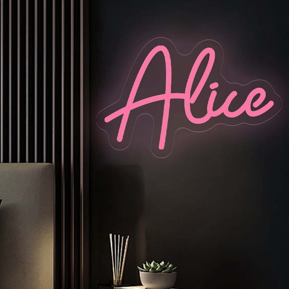 UPONRAY Single-line Custom Neon Signs, Customizable USB-Powered & Dimmable LED Neon Light, Stylish Wall Decor for Bedroom, Home, Lover, Friend, Pink, 26 inch/13 Letters
